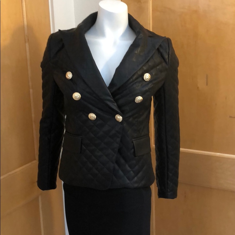 Black faux leather jacket